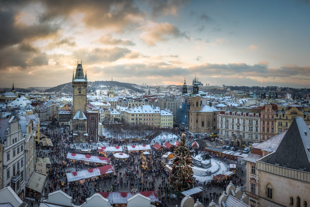 Large Christmas decorations in Prague
